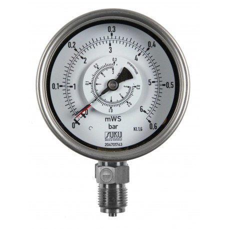 Type 5632 Differential pressure gauge NS100, with bourdon tube