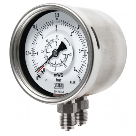 Type 5636 Differential pressure gauge NS160, with bourdon tube