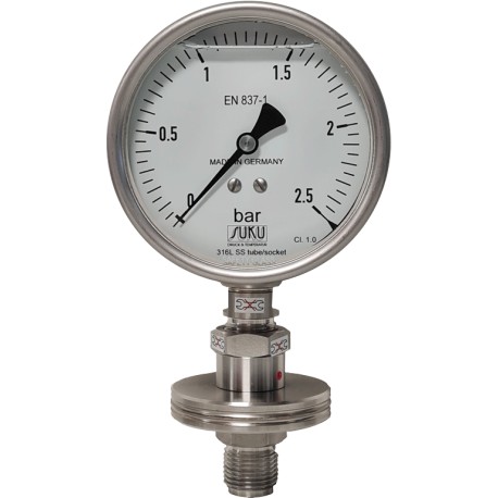 Typ 6325 1007 Rohrfedermanometer mit Druckmittler Monoblock