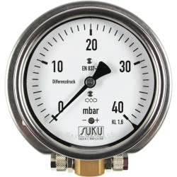 Type 5900 Differential pressure gauge with capsule element NS100 with connection for hose