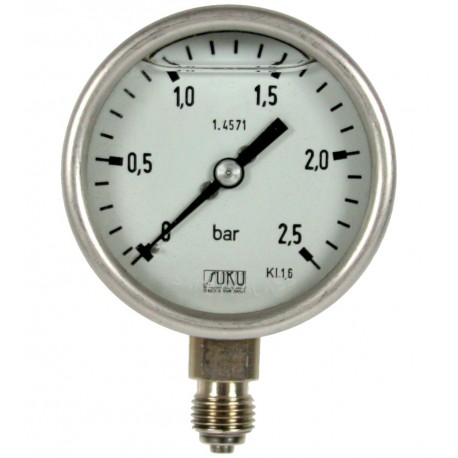 Typ 6505, S3 Sicherheitsmanometer NG63, Chemieausführung, füllfähig