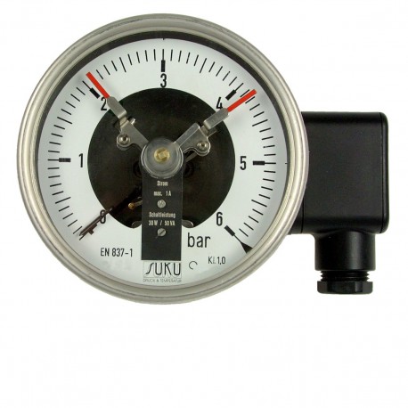 Type 3712 Contact pressure gauge NS100, all stainless steel, connection back