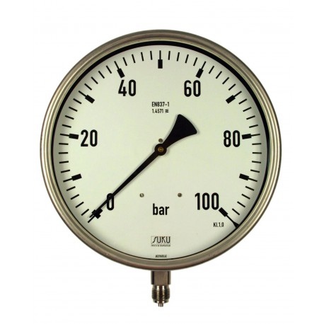 Typ 5351 Rohrfedermanometer NG250, Gehäuse Edelstahl, Anschluss unten