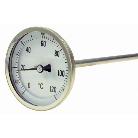 Typ B14, Bimetallthermometer, mit Bördelring, Anschluss hinten