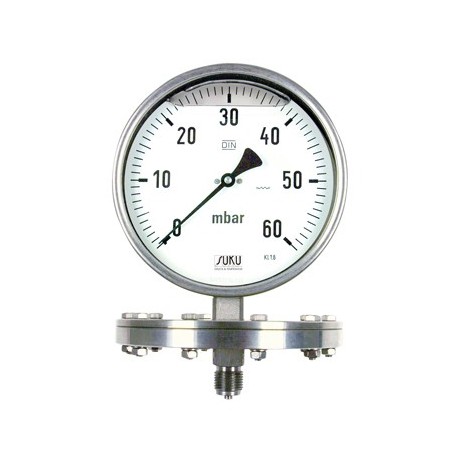 Typ 7861, Plattenfedermanometer NG160, Gehäuse Edelstahl, Glyzerinfüllung