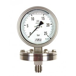 Type 6312, Pressure gauge with diaphragm NS100, all stainless steel, glycerine filling