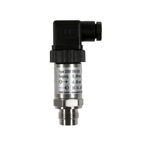 Type 3385 HEIM-Pressure sensor with front flush diaphragm for gauge and absolute pressure, 0-10 V DC