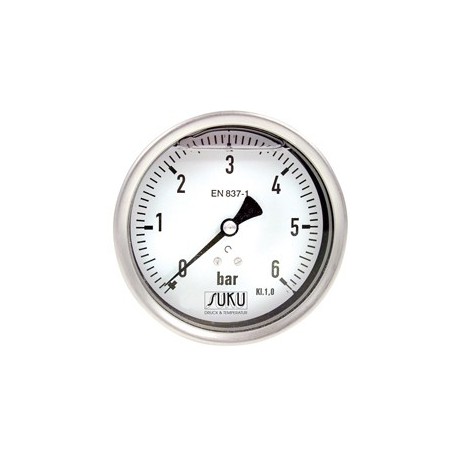 Type 7791, Bourdon tube pressure gauge with glycerine filling NS100, connection back