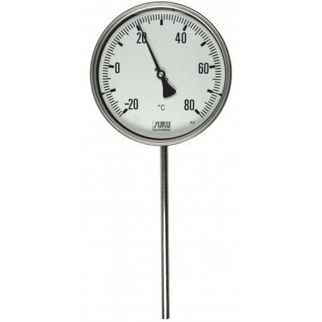 Typ 31, Gasdruck-Thermometer NG100, komplett Edelstahl, Anschluss unten,  fester Fühler