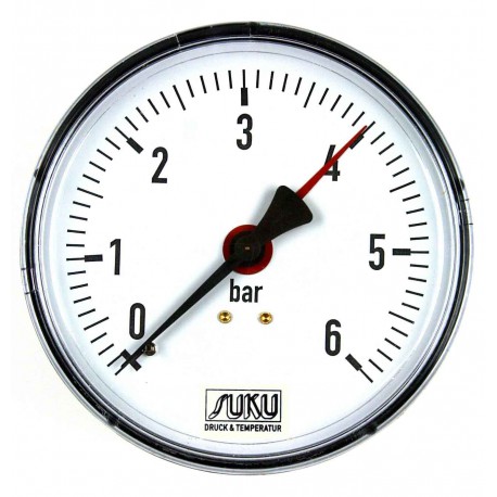 Type 4461, Pressure gauge with Bourdon tube NS100, connection back, steel