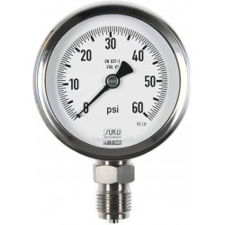 Typ 6200 Rohrfedermanometer NG80, Chemieausführung, Anschluss unten