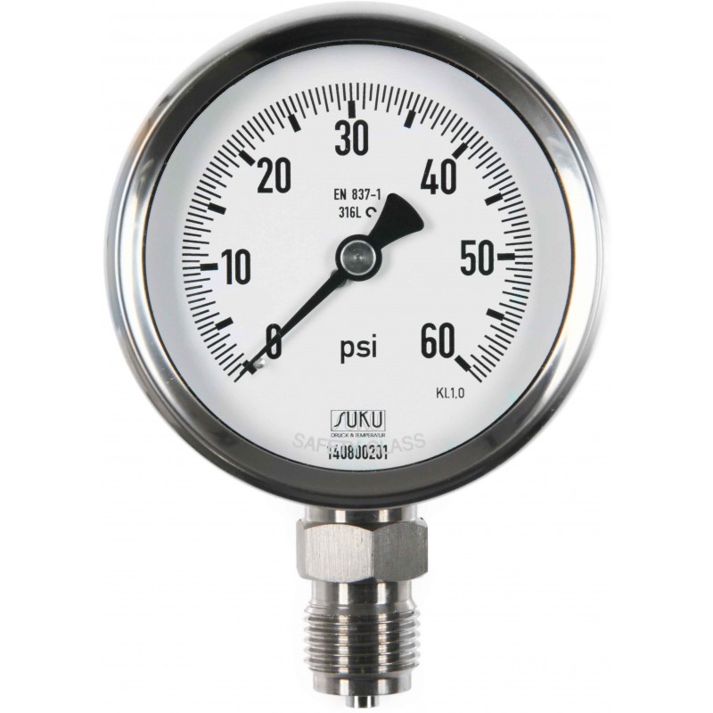 Type 6200 Bourdon Tube Pressure Gauge NS80 All Stainless Steel Type 6200 Bourdon Tube Pressure Gauge NS80 All Stainless Steel