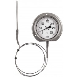 Type 33 Precision-thermometer NS100, all stainless steel, connection bottom with capillary line