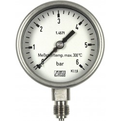Typ 6322 Rohrfedermanometer NG63, Hochtemperaturausführung bis 300°C