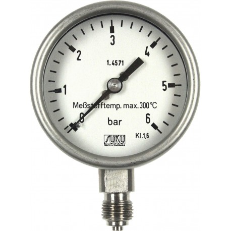 Typ 6322 Rohrfedermanometer NG63, Hochtemperaturausführung bis 300°C