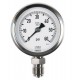 Type 6202 Bourdon tube pressure gauge with glycerine filling, NS80, all stainless steel, connection bottom