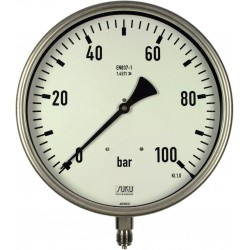 Typ 6330 Rohrfedermanometer NG250, komplett Edelstahl, Anschluss unten