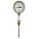 Type B12 Bimetal-Pointer-Thermometer, all stainless steel with bayonetring, connection bottom