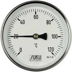 Typ 01, Bimetall-Zeiger-Thermometer, Stahl, Anschluss hinten