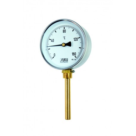 Type 02 Bimetal thermometer, case steel, connection bottom