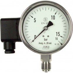 Typ 6850, S3 Sicherheitsmanometer NG100, Edelstahlgehäuse mit Stromausgangssignal