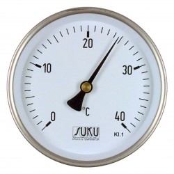 Type 10 Bimetal thermometer, all stainless steel, connection back