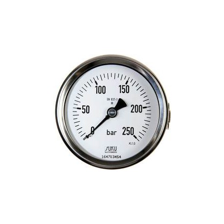 Type 4883 Bourdon tube pressure gauge NS80, case stainless steel, connection back