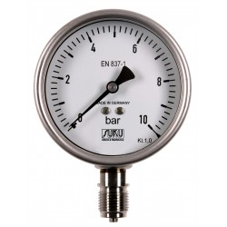 Type 6325, Bourdon tube pressure gauge with glycerine filling, NS100, chemical version, connection bottom