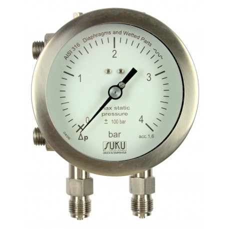 Typ 5670, Differenzdruckmanometer NG100 mit Plattenfeder, komplett Edelstahl