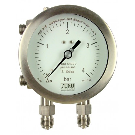 Type 5670, Differential pressure gauge NS100 with diaphragm, all stainless steel