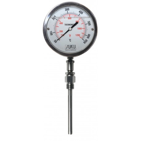 Typ 37, Diesel-Abgas-Thermometer NG63, NG80 oder NG100, Anschluss unten, fester Fühler