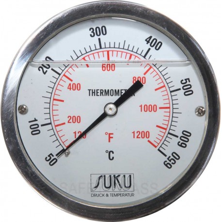 Typ 38, Diesel-Abgas-Thermometer NG63, NG80 oder NG100, Anschluss hinten, fester Fühler